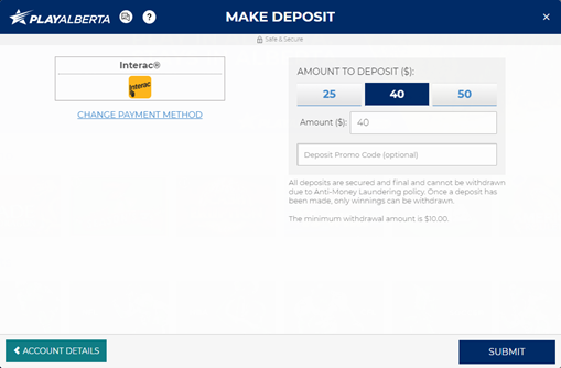 Play Alberta Deposit Form