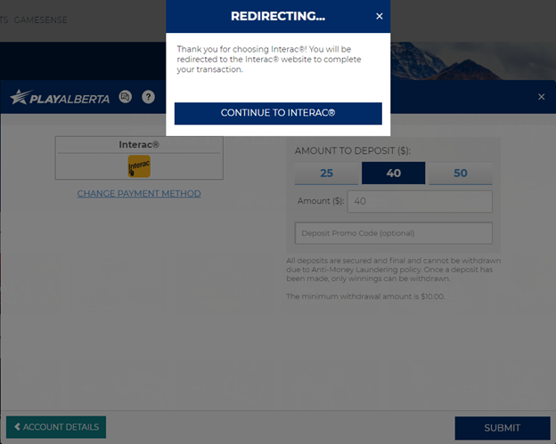 Process of Deposit's Confirmation