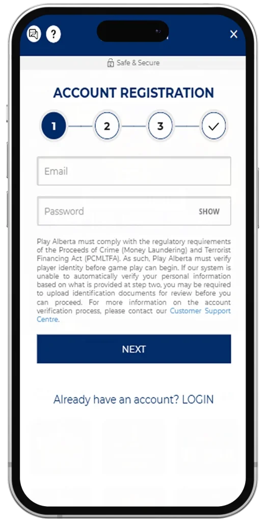 Registration on Mobile App