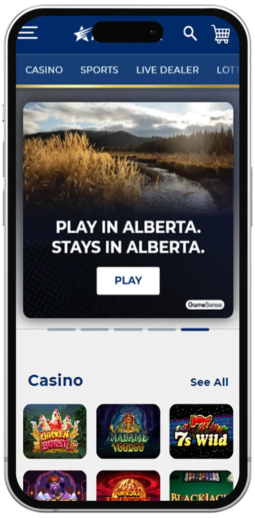 Play Alberta Login via Mobile Version